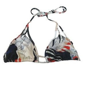 Athleta XS Blue Tropical Bikini Swim Top